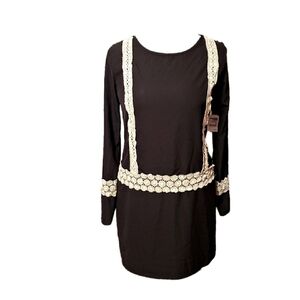 Charlotte Russe Black Dress w/ Ivory Lace Details